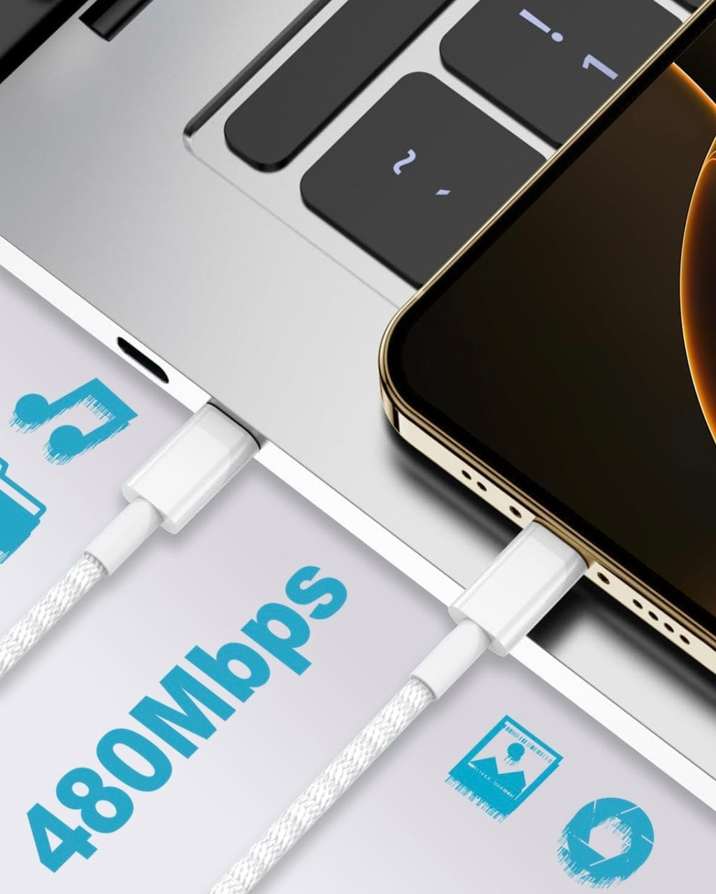 Cable USB-C vers USB-C Tréssé 60W